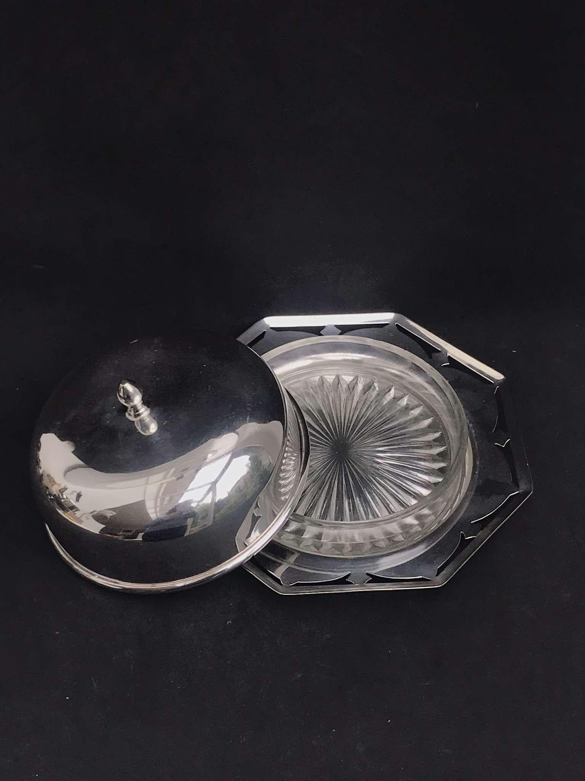 Antique Serving Dish With Glass Insert Butter Dish Jam Pot Butter Cheese Dish Compote Dish Sauce Bowl English Breakfast British Gift photo furniture