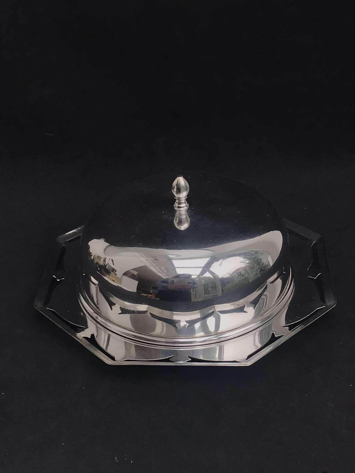 photo furniture Antique Serving Dish With Glass Insert Butter Dish Jam Pot Butter Cheese Dish Compote Dish Sauce Bowl English Breakfast British Gift
