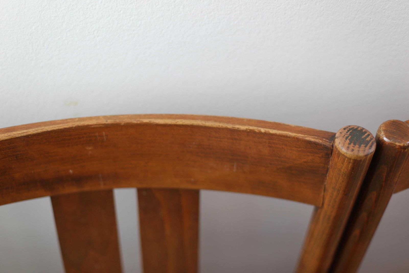 photo furniture Set Of 4 Vintage Stol Kamnik Rattan Chair / Vintage Scandinavian Design Dining Chair / Mcm Brown Wooden Accent Chair / Yugoslavia / 1970s