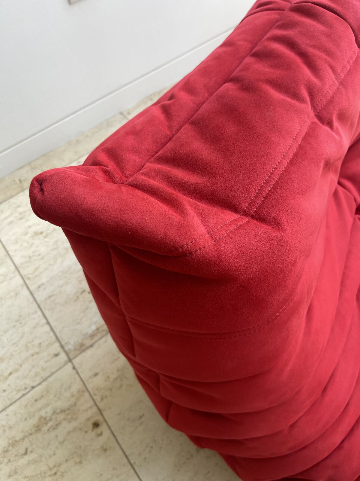 Togo Fireside Chair In Original Red Alcantara photo vinterior
