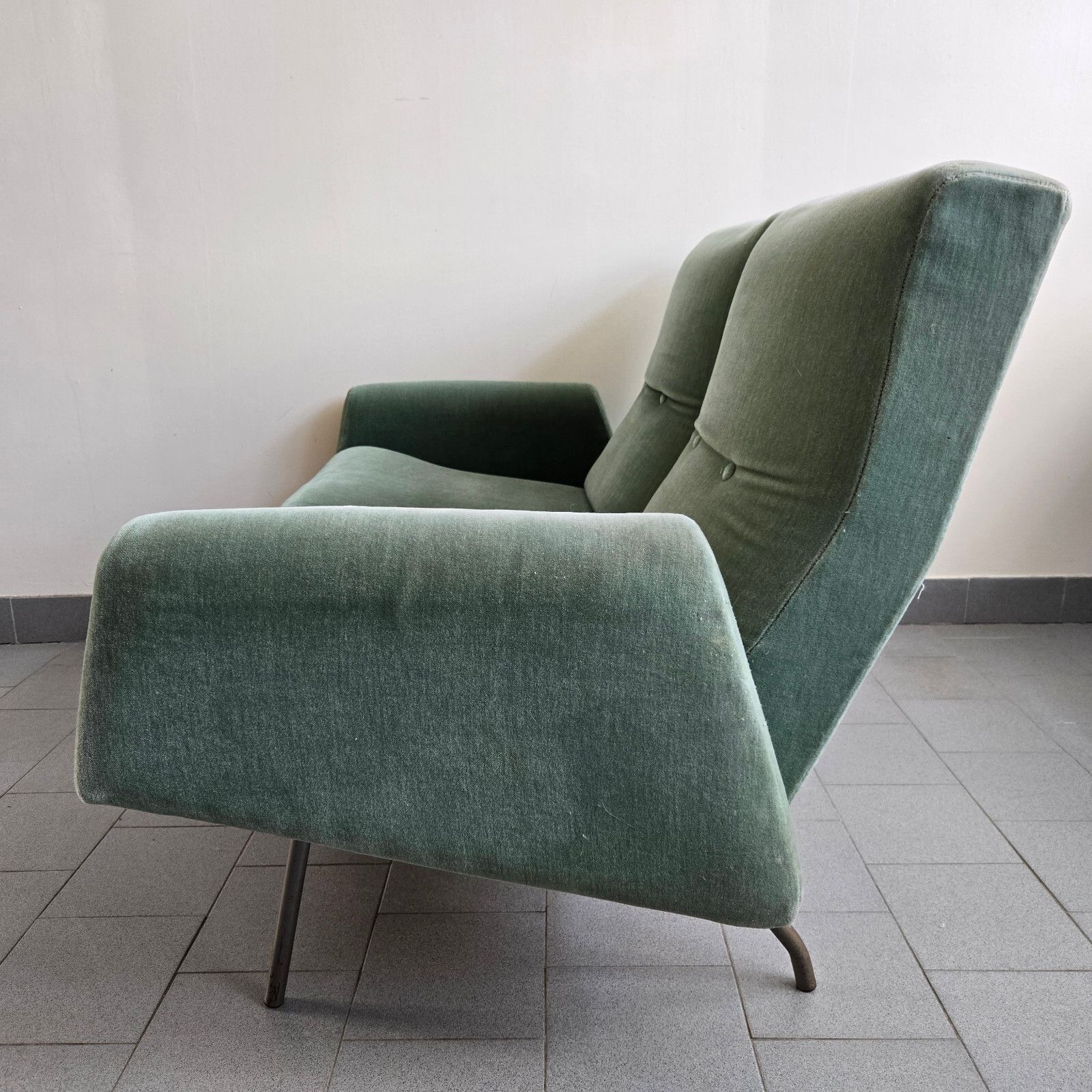 1950 Vintage Louis Paolozzi Velvet 2 Seater Sofa Sofa For Zol 50s photo 1638.0