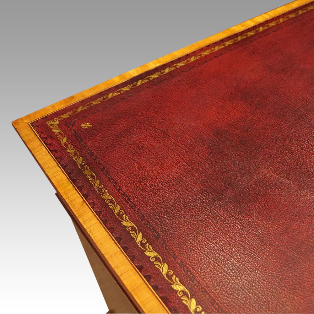 photo for sale Edwardian Inlaid Mahogany Pedestal Desk