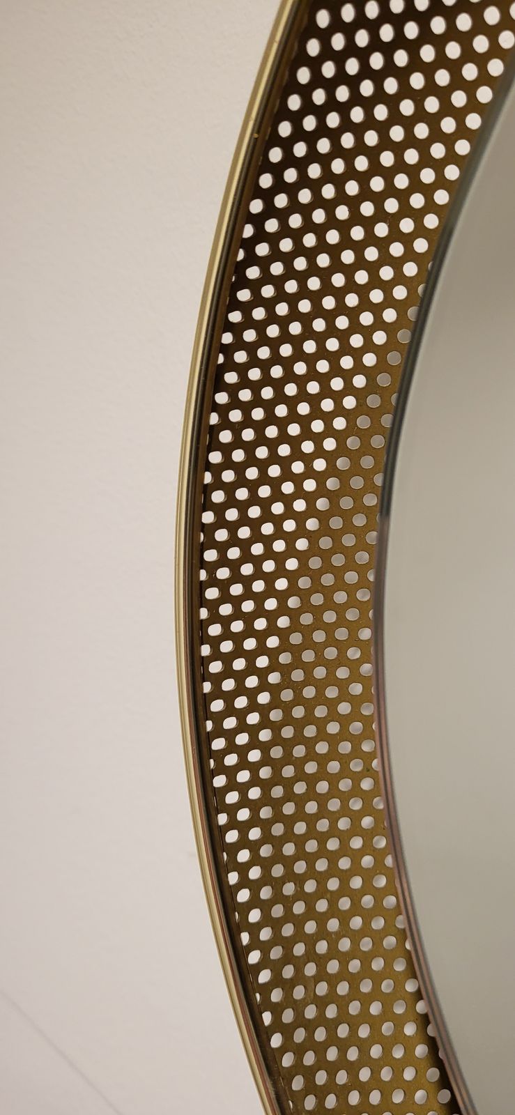 Mid Century Gold Perforated Backlit Mirror By Floris Fiedeldij, 1950s photo furniture