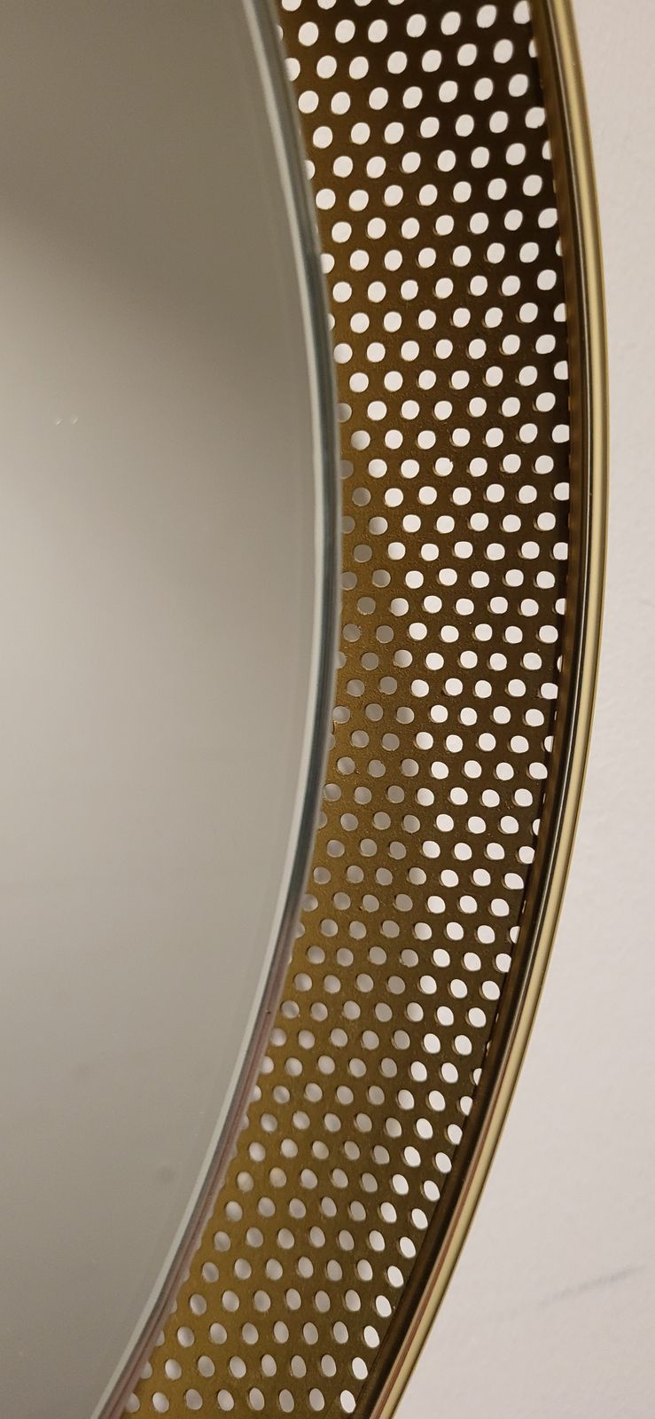 Mid Century Gold Perforated Backlit Mirror By Floris Fiedeldij, 1950s photo for sale