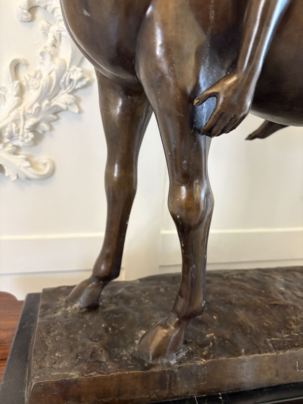 6995.0 Large Antique Bronze Study Of A Nude Male On Horseback photo