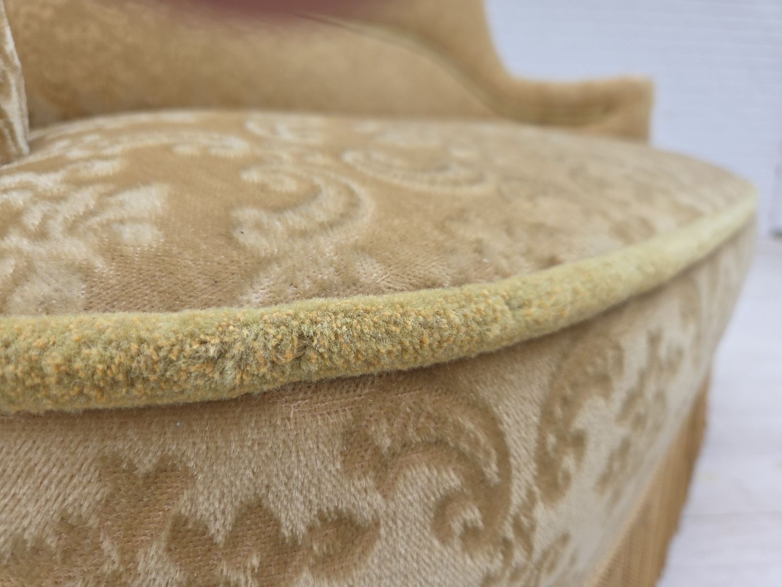 1950s, Danish 2 Seater Sofa, Green/Honing Furniture Velour. photo vinterior