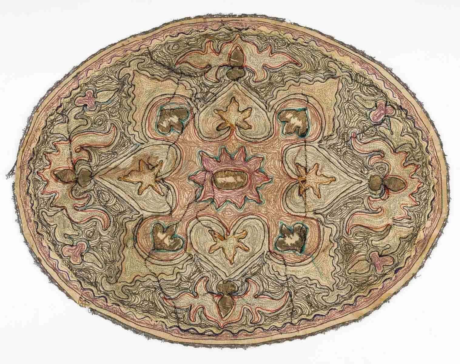 Orientalist Doily, Embroidered With Gold And Other Threads, Orientalist Art. photo 2686.24