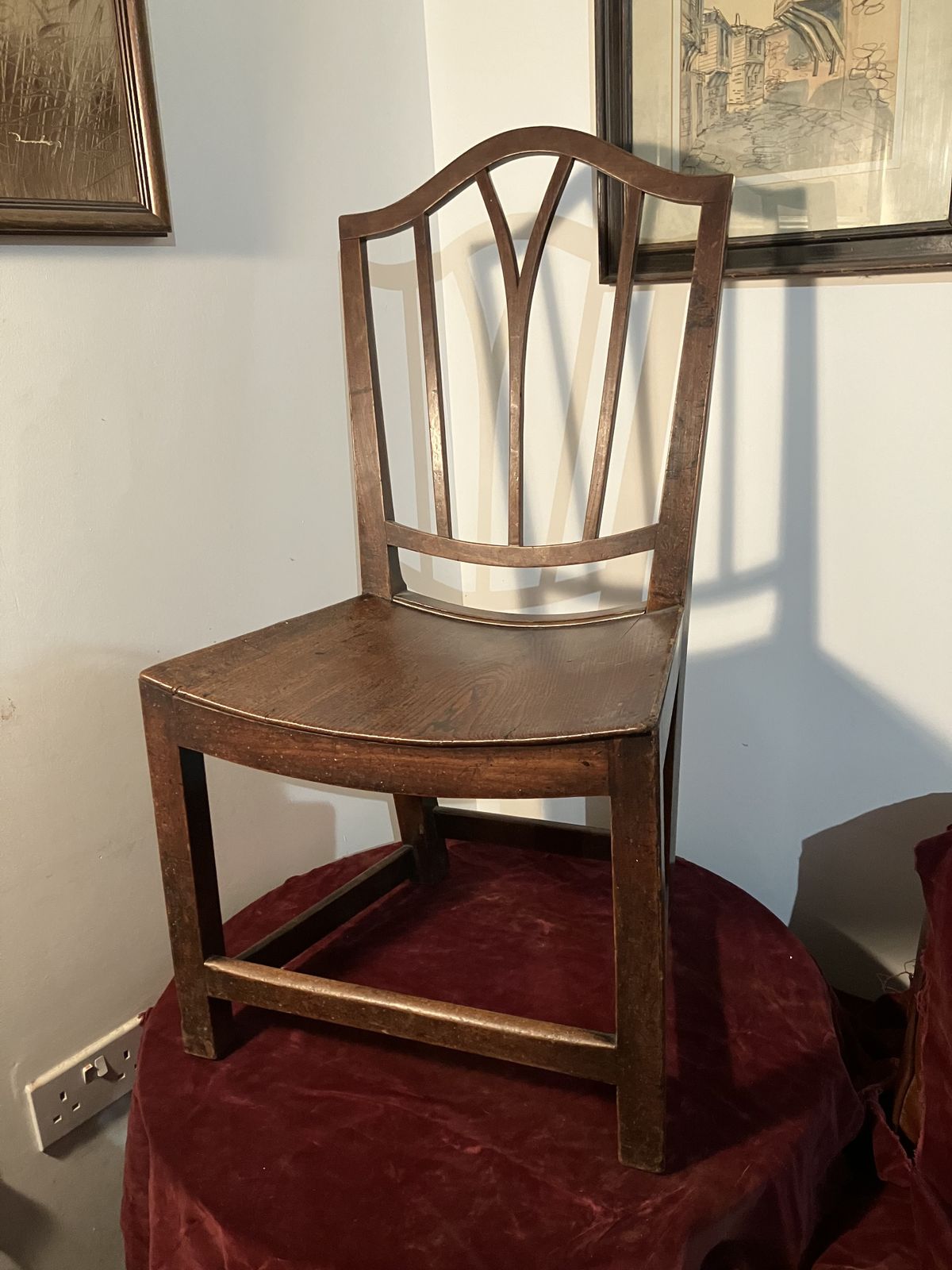 Early 18th Century,Elm Scooped Concave Seat English  Dining Chair photo buy