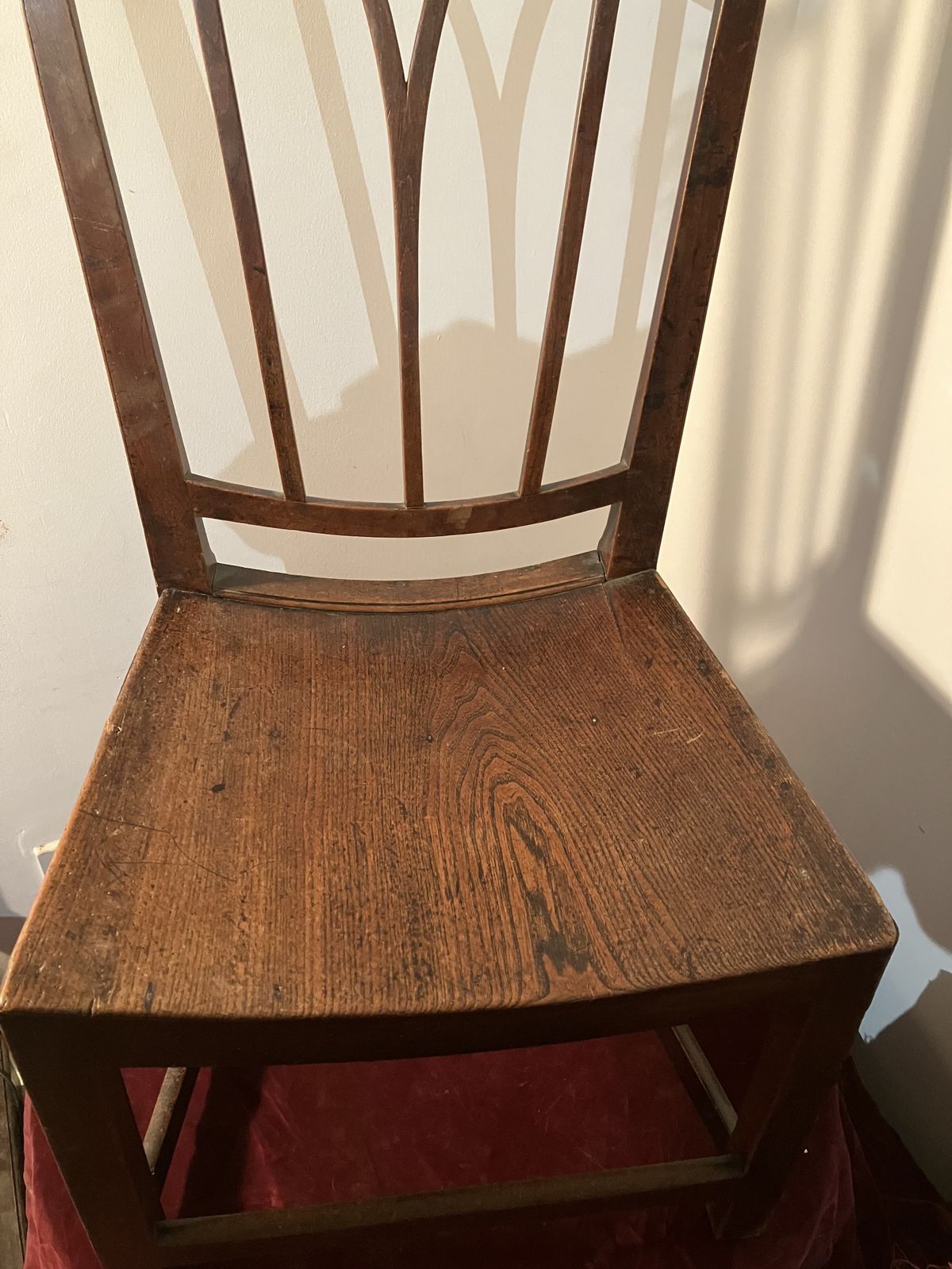 photo for sale Early 18th Century,Elm Scooped Concave Seat English  Dining Chair