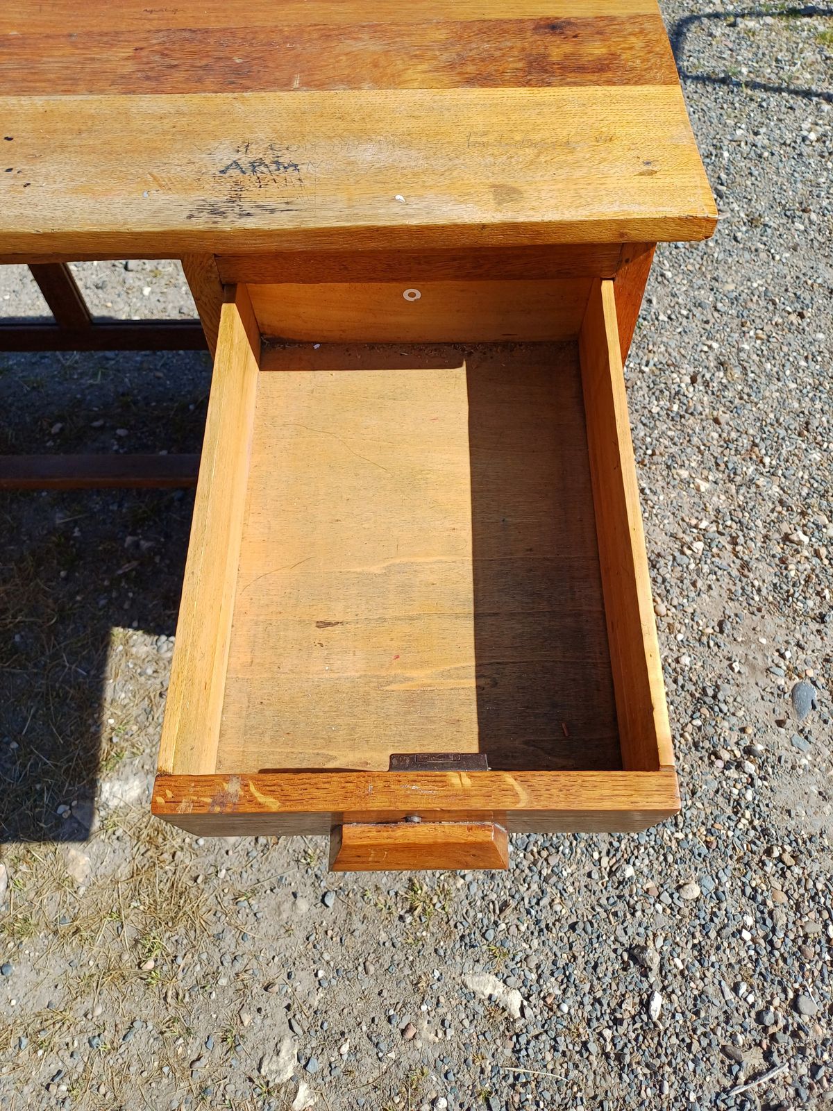 Oak Wood Desk From The 1930s, Vintage photo for sale