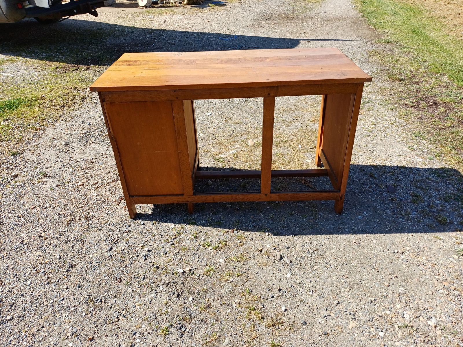 photo furniture Oak Wood Desk From The 1930s, Vintage