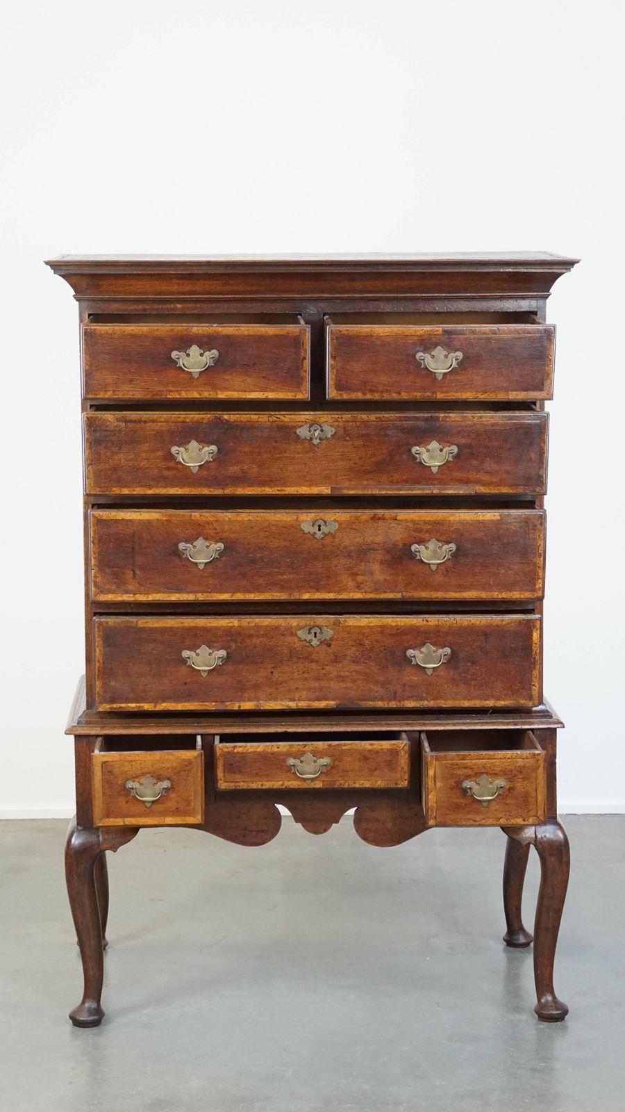Beautiful, Charming Early 18th Century English Oak Cabinet/ Chest On Stand/ Highboy photo furniture