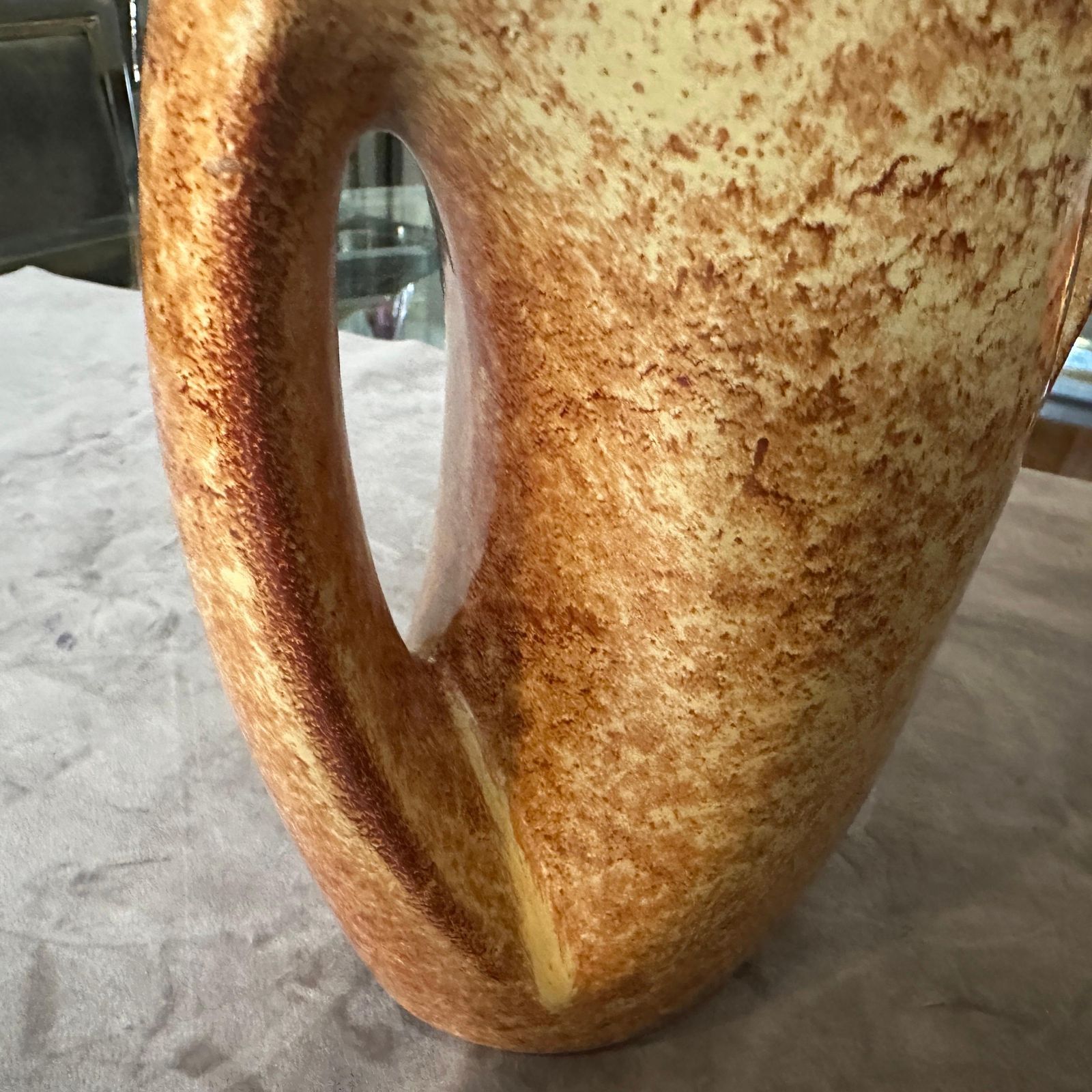 photo furniture 1970s Modernist Amber And Brown Ceramic Italian Vase By Giovanni Bertoncello