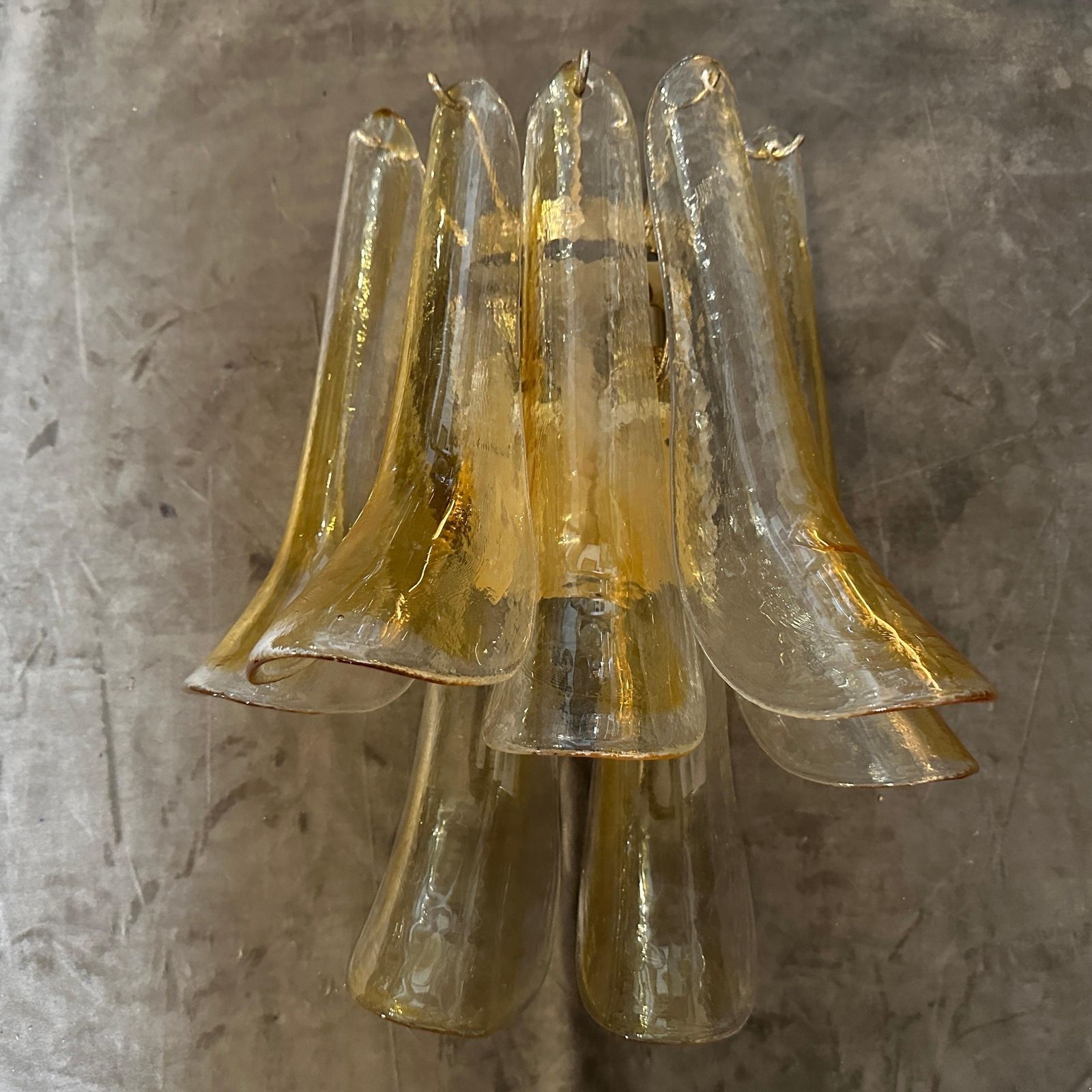 Four 1970s Mid Century Modern Murano Glass Petal Wall Sconces By La Murrina photo Lighting