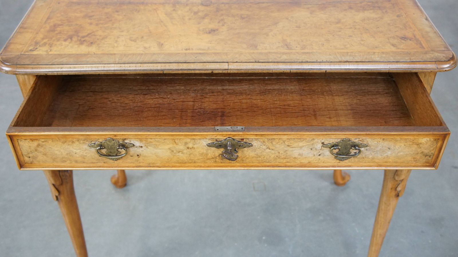 Beautiful Antique Dutch Burl Walnut Wooden Writing/Side Table From The 18th Century photo buy