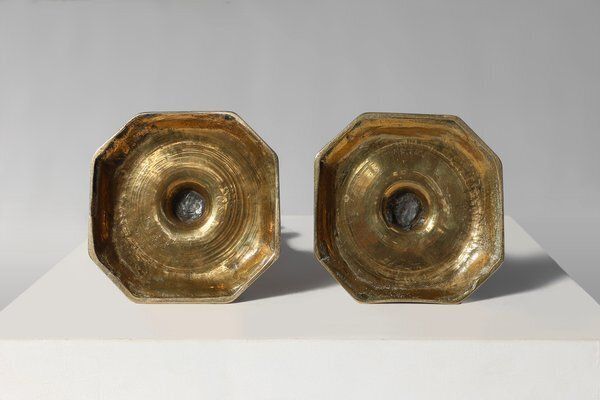 photo for sale Antique French Copper Candleholders, 1800, Set Of 2
