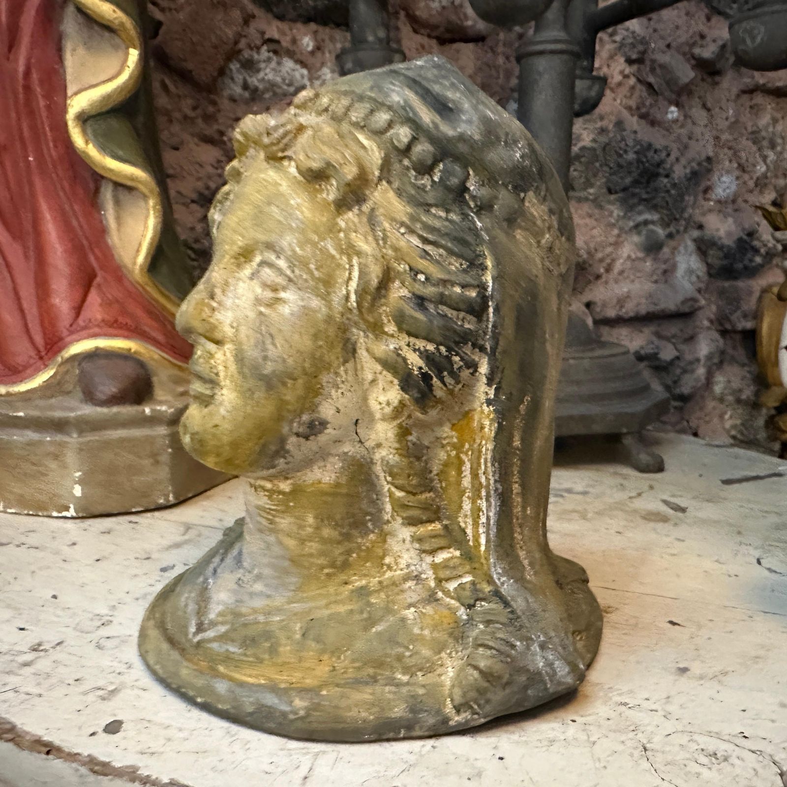 20th Century Neo Classical Hand Crafted Terracotta Sicilian Sculpture photo vintage