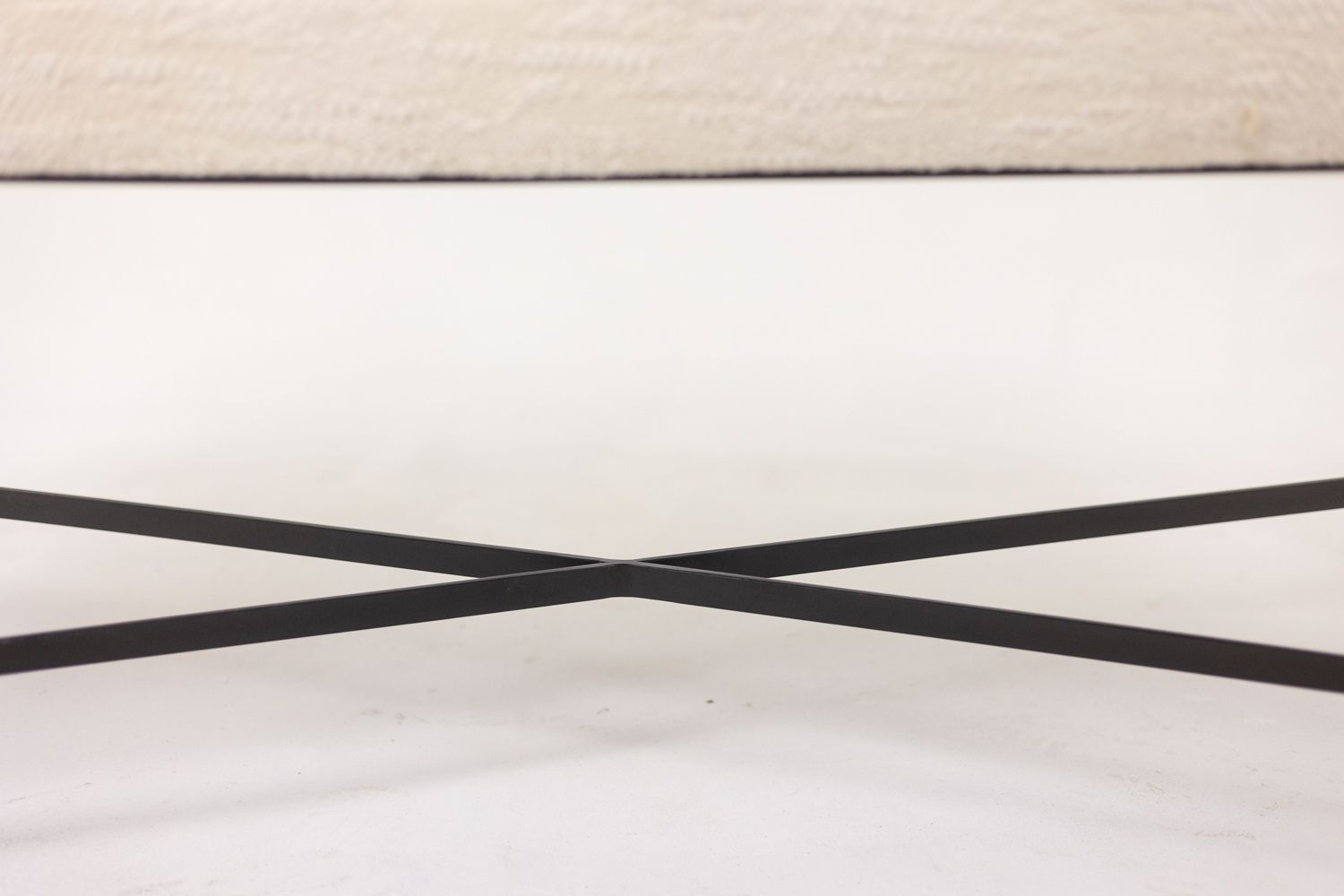 Pair Of White Benches, In Lacquered And Gold Metal. 2000s. photo Furniture