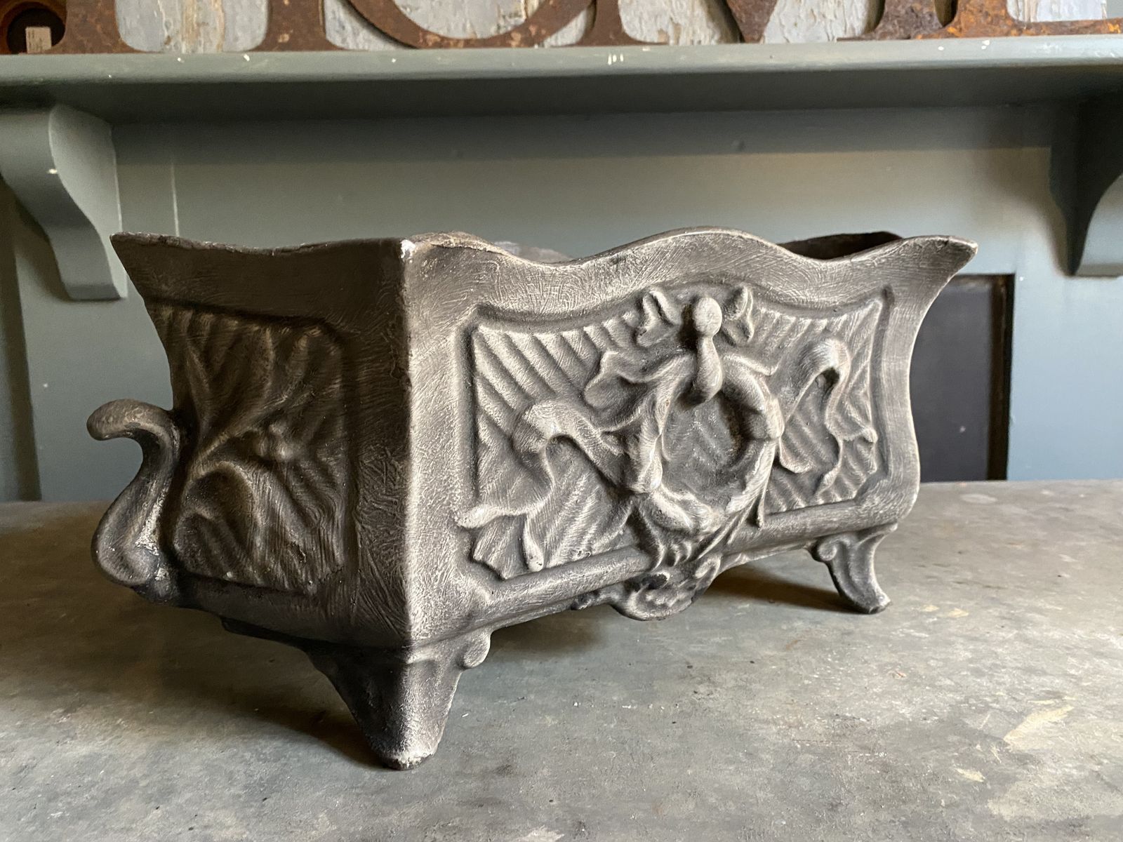Pair Of French Deco Cast Iron Planters photo buy
