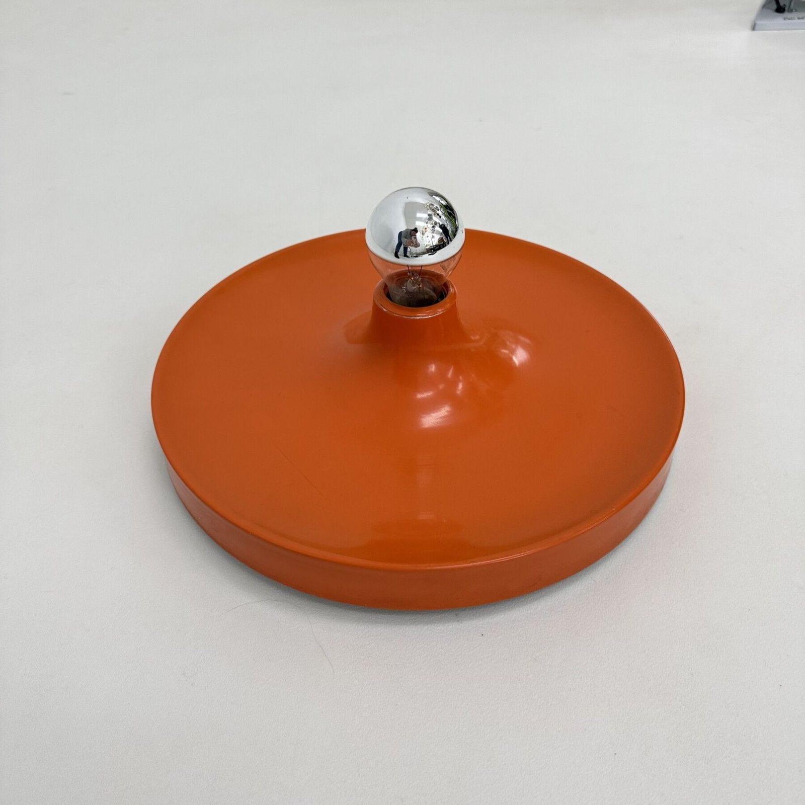 479.0 Mid Century Design Honsel Orange Space Age Disc Lamp , 1970s Attributed To Charlotte Perriand For Les Arcs photo