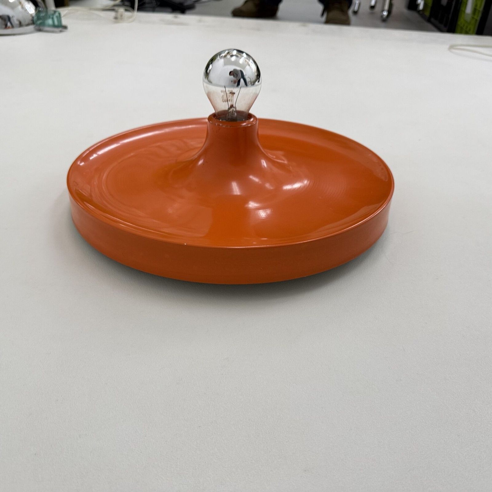 photo buy Mid Century Design Honsel Orange Space Age Disc Lamp , 1970s Attributed To Charlotte Perriand For Les Arcs