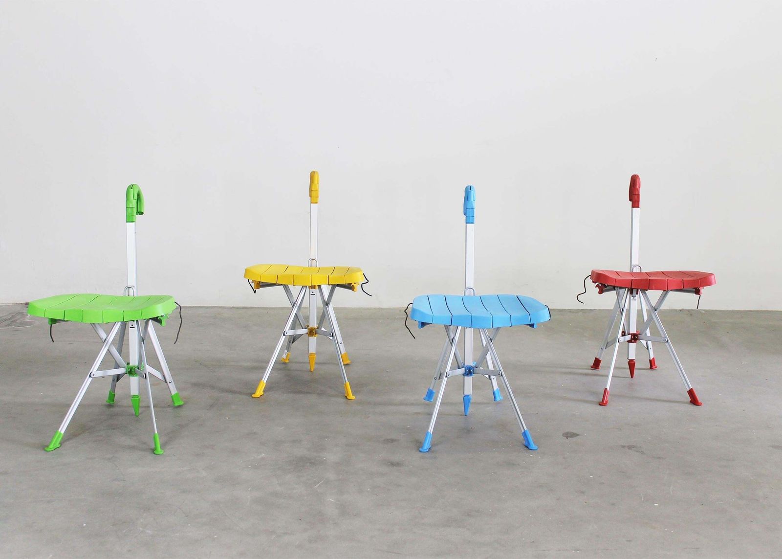 Gaetano Pesce Set Of Four Multicoloured Umbrella Chairs By Zerodisegno 1990s photo for sale
