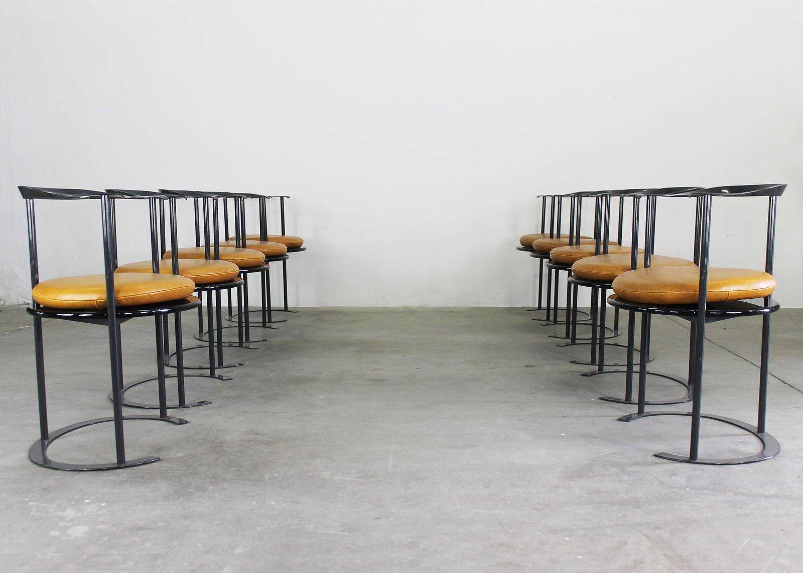 Luigi Caccia Dominioni Set Of Ten Catilina Chairs With Leather Cushions Azucena photo Furniture