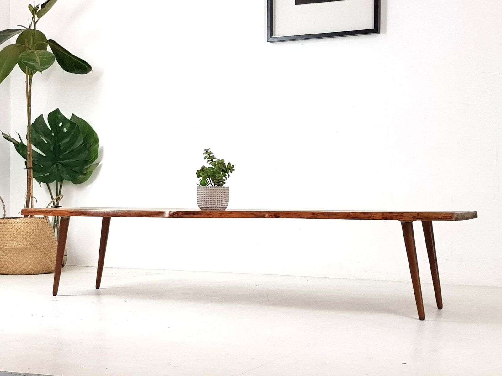photo furniture Vintage Coffee Table / Tv Stand   Mid Century Danish Influence Retro   Solid Oak