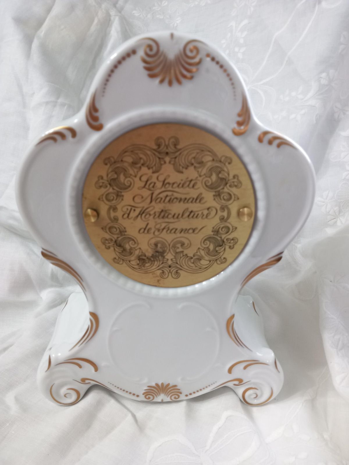 1982 Porcelain Clock With Franz Hermle German Movement Chimes Hour & Half Hour photo furniture