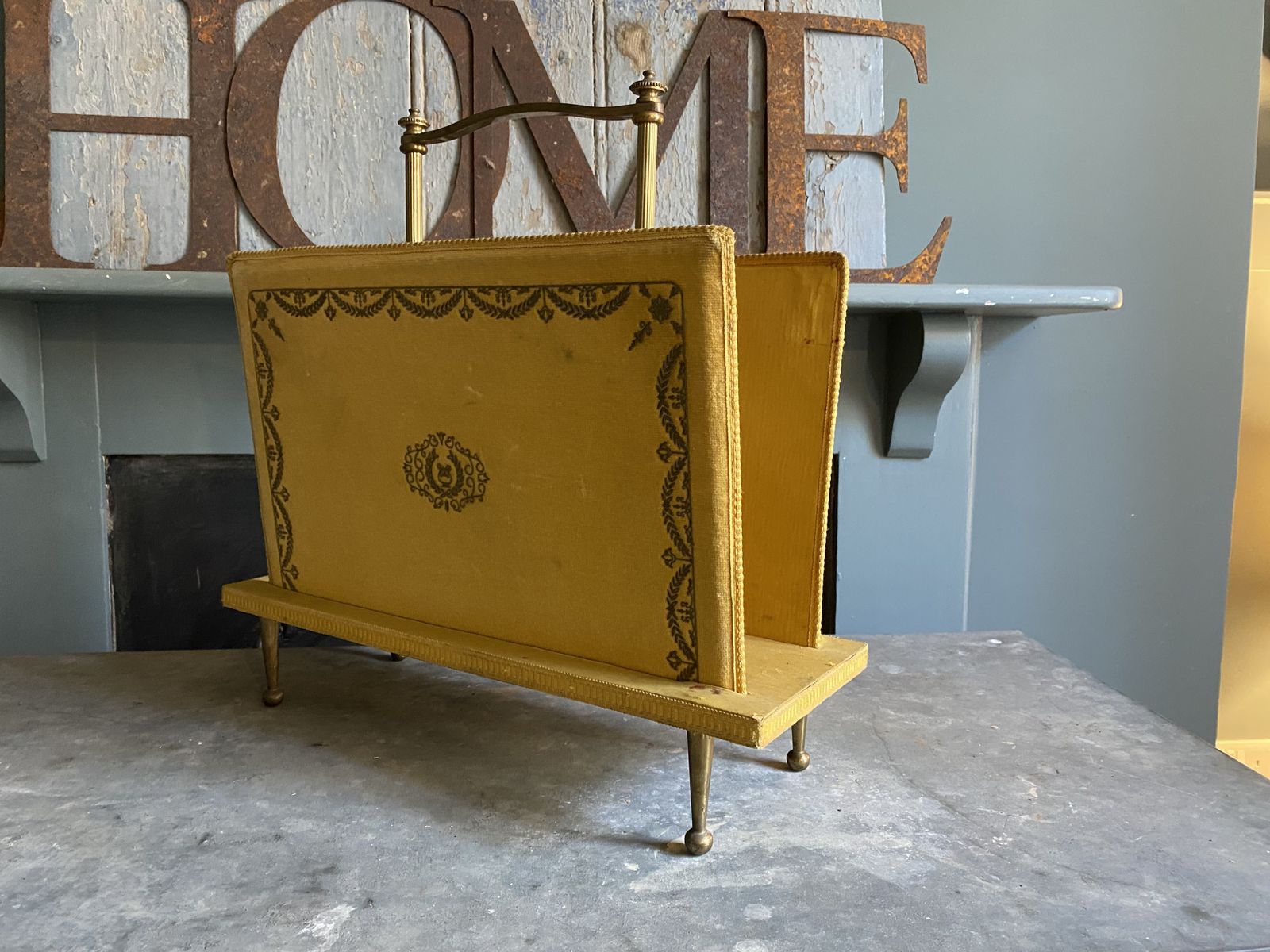 175.0 A French Vintage Magazine Rack Folio Stand photo