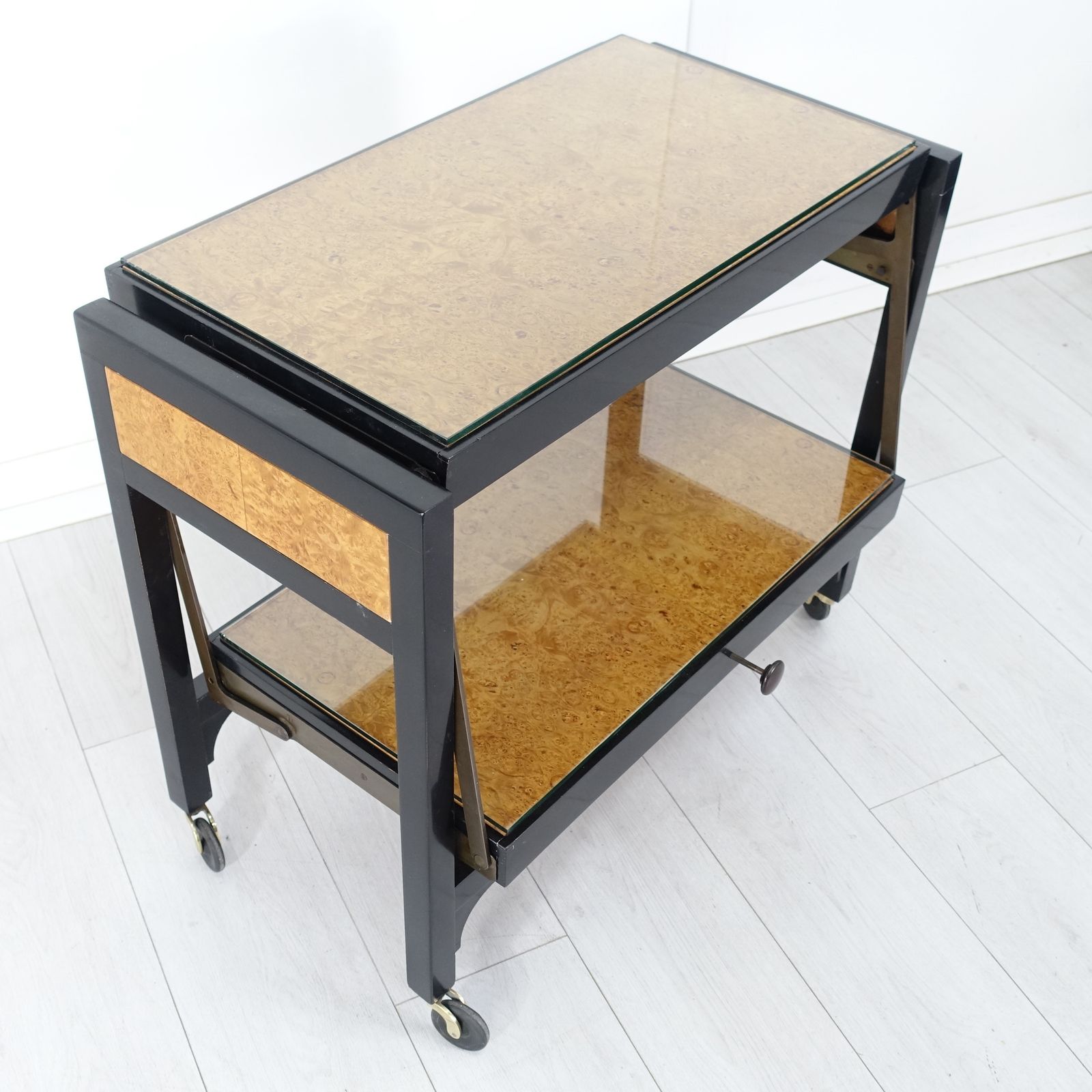 photo for sale Art Deco Metaphoric Burr Maple Trolley 1930’s.