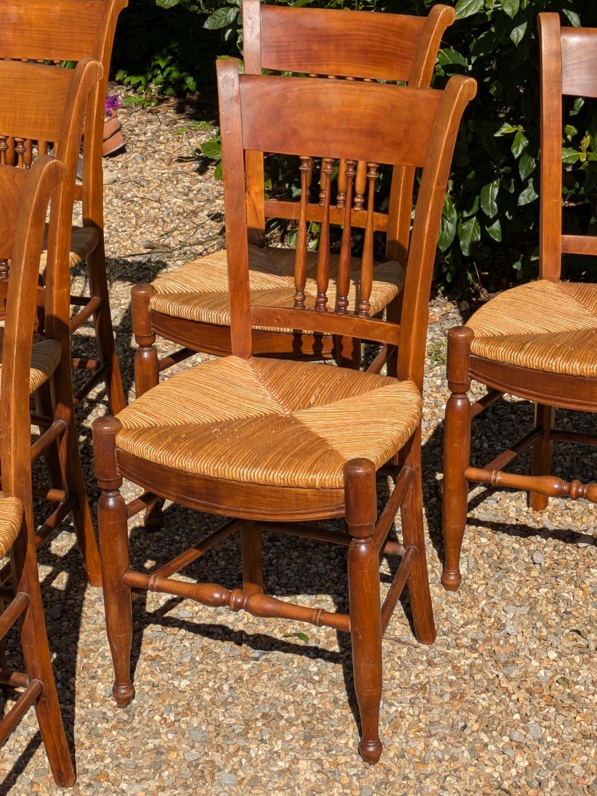 Antique French Fruitwood Dining Chairs Set 6 photo 985.0