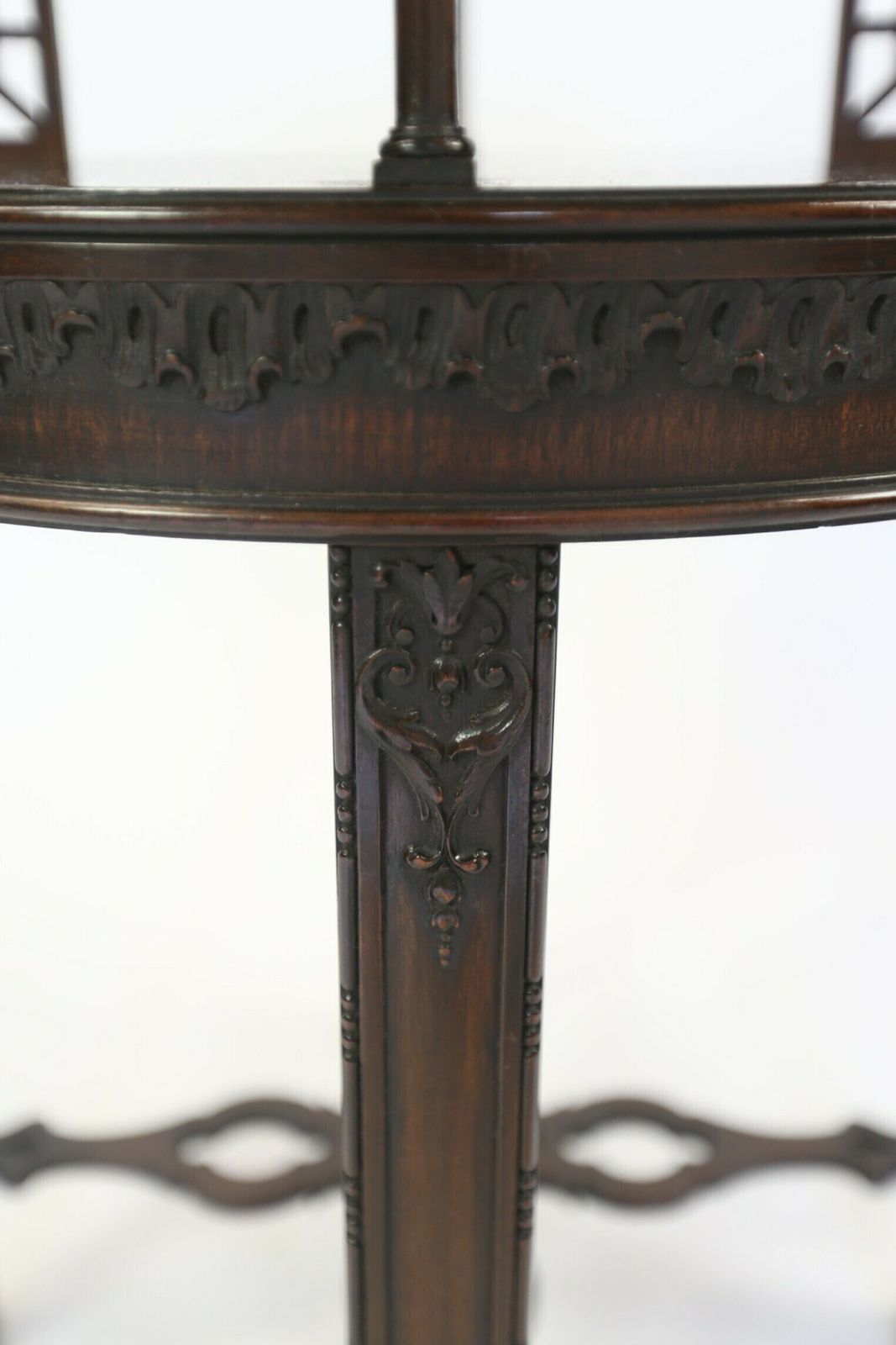 Edwardian Mahogany Table With Carved & Fretwork Detail Circa 1900 photo furniture