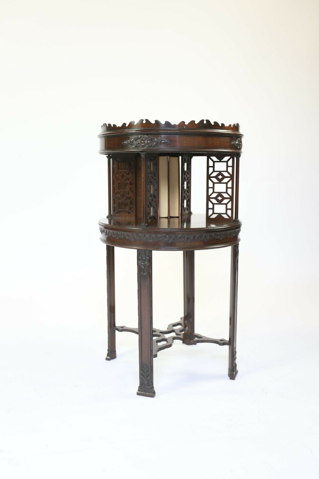 Edwardian Mahogany Table With Carved & Fretwork Detail Circa 1900 photo Furniture