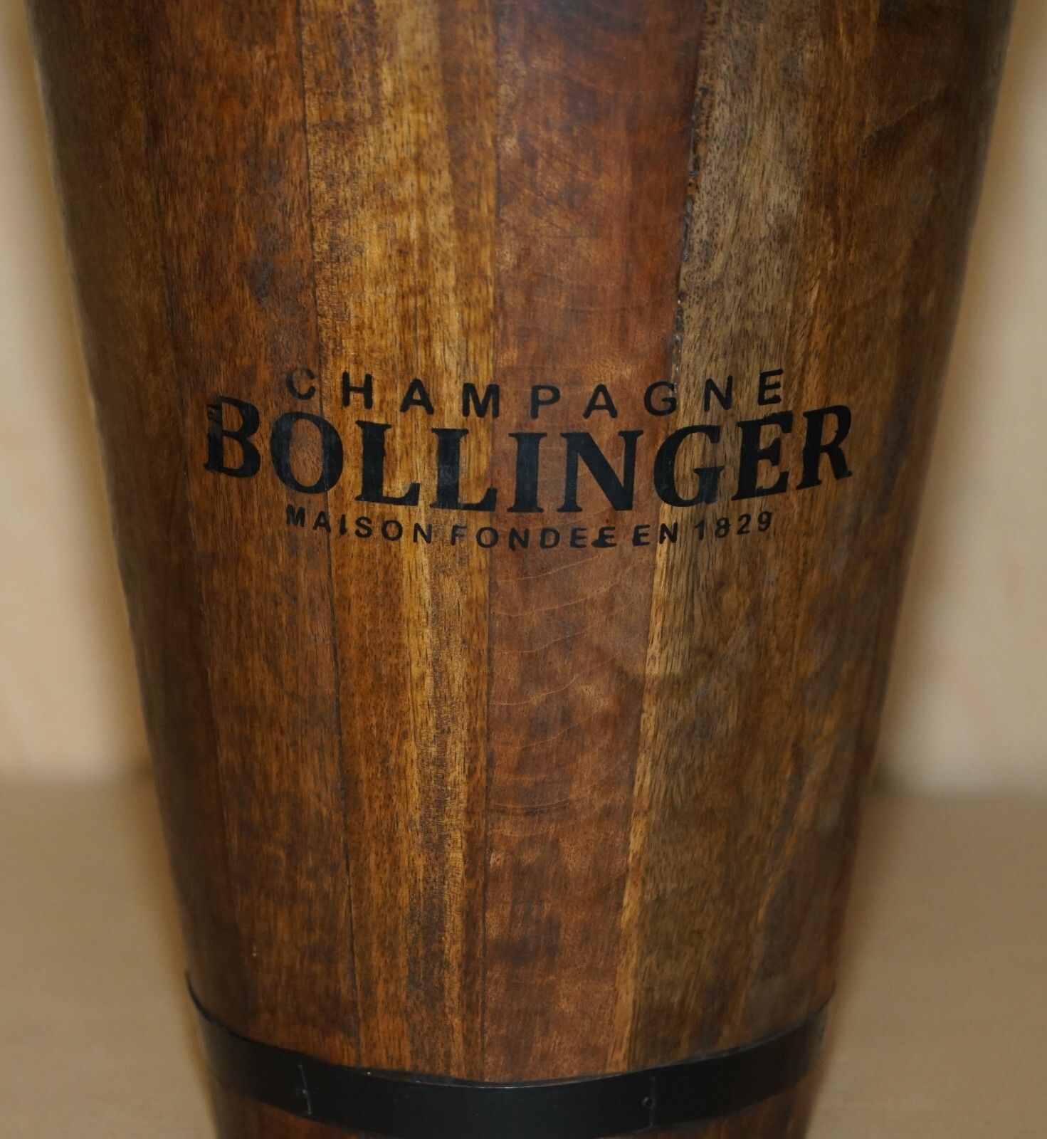 Pair Of Vintage Bollinger Champagne Log Bin Wood Coal Plate Or Peat Buckets photo 695.0