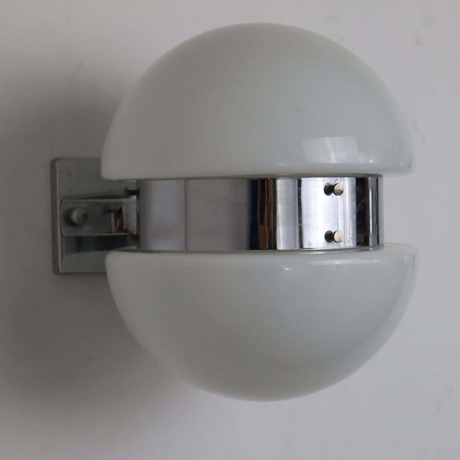 Pair Of Opaline Glass Wall Lights Sconces Sergio Mazza Style Italy 1970s photo for sale