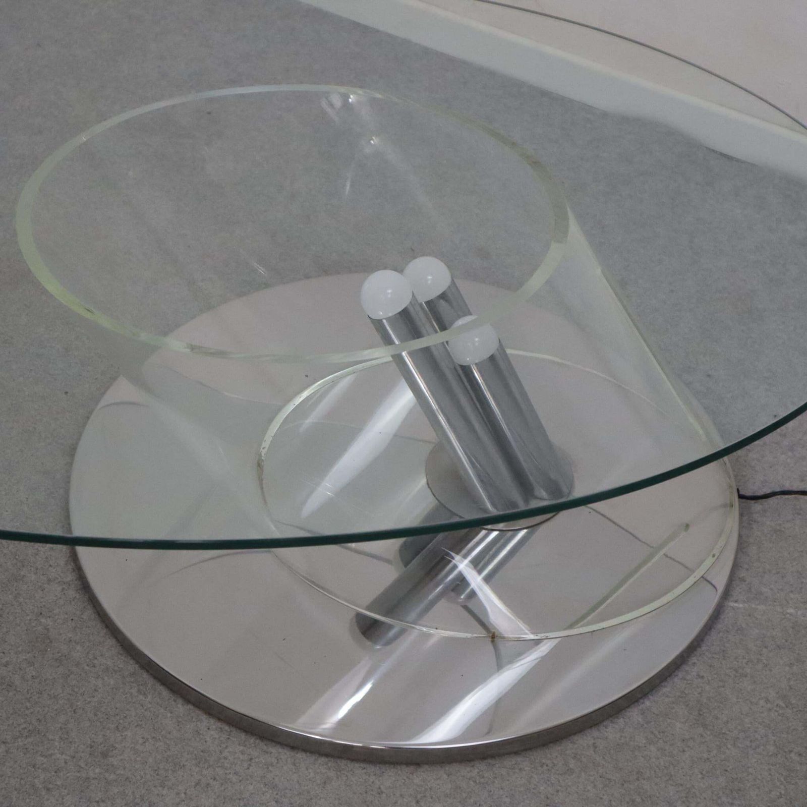 Italian "Ipomea" Glass And Steel Coffee Table Lamps By Rimadesio, Italy, 1970s photo Lighting