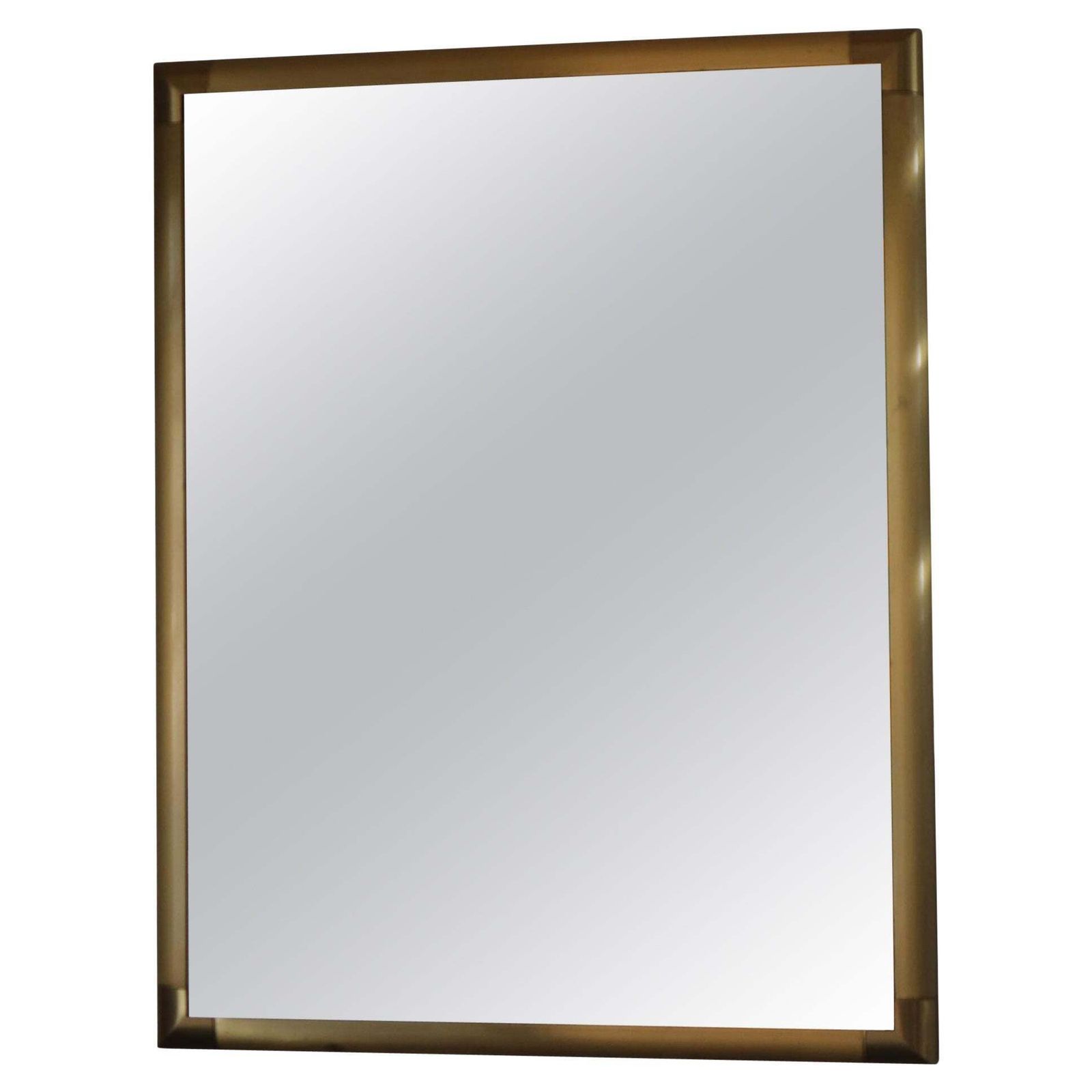 Italian Solid Polished Brass Mirror In Style Of Tommaso Barbi, Italy, 1970s