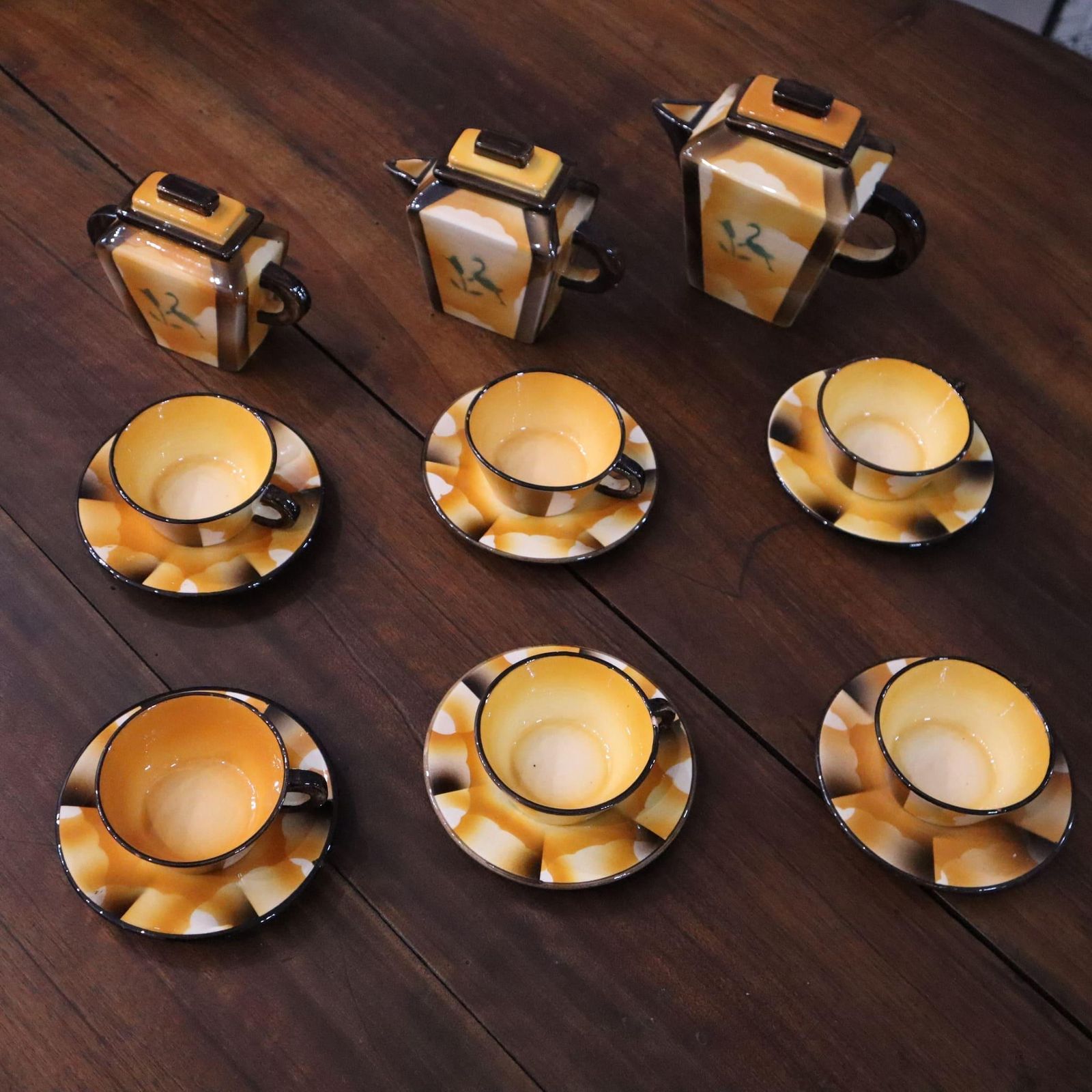 Art Deco Coffee Service Set Ceramic By Carraresi Lucchesi, Italy, 1930s photo for sale
