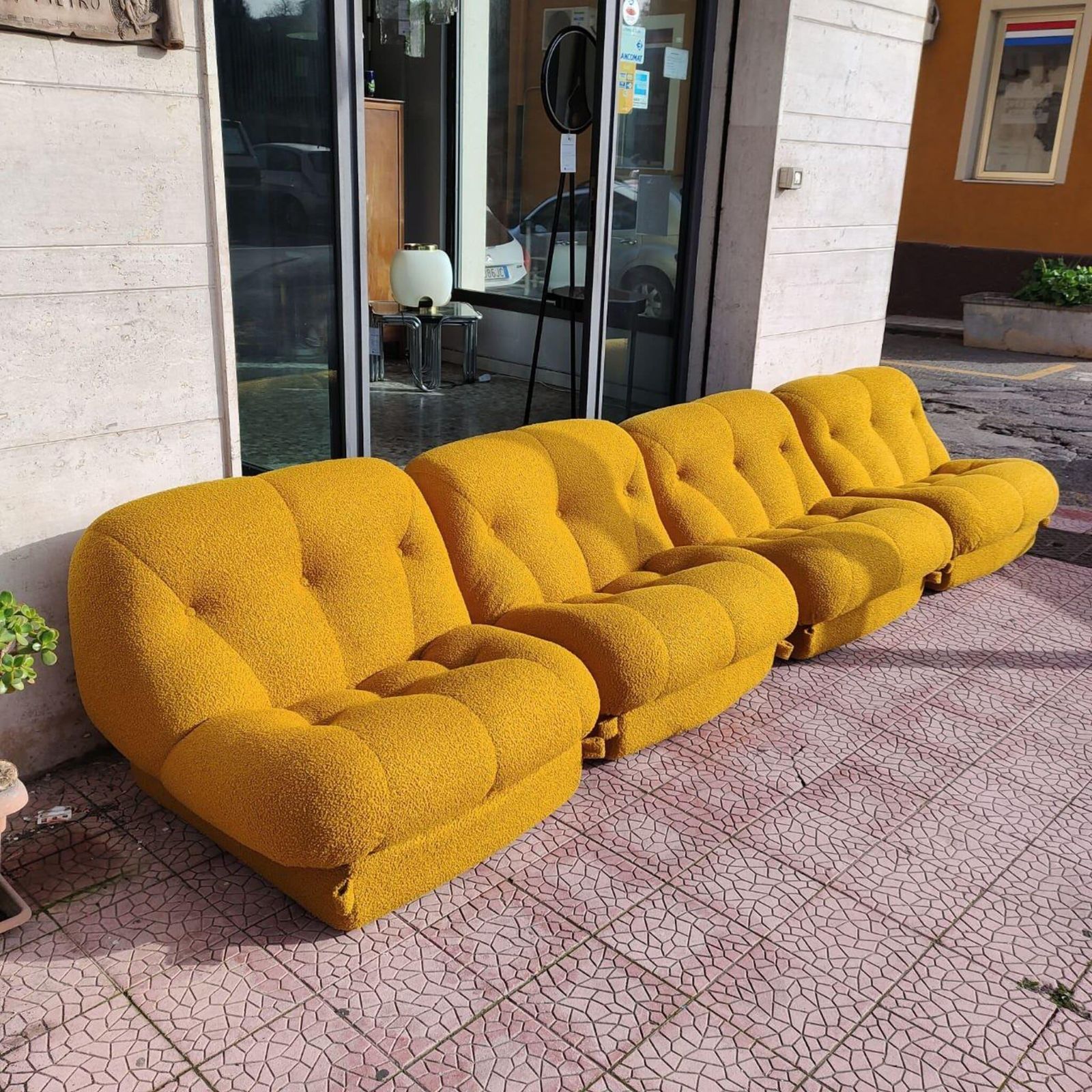 Set Of 4 Seater Modular Sofa Rino Maturi For Mimo Padova Nuvolone, Italy 70s photo for sale