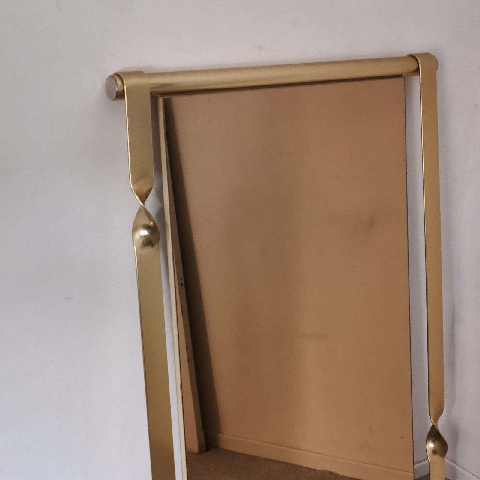 Large Original Italian Brass Bronzed Mirror By Luciano Frigerio, Italy, 1970s photo 2806.0