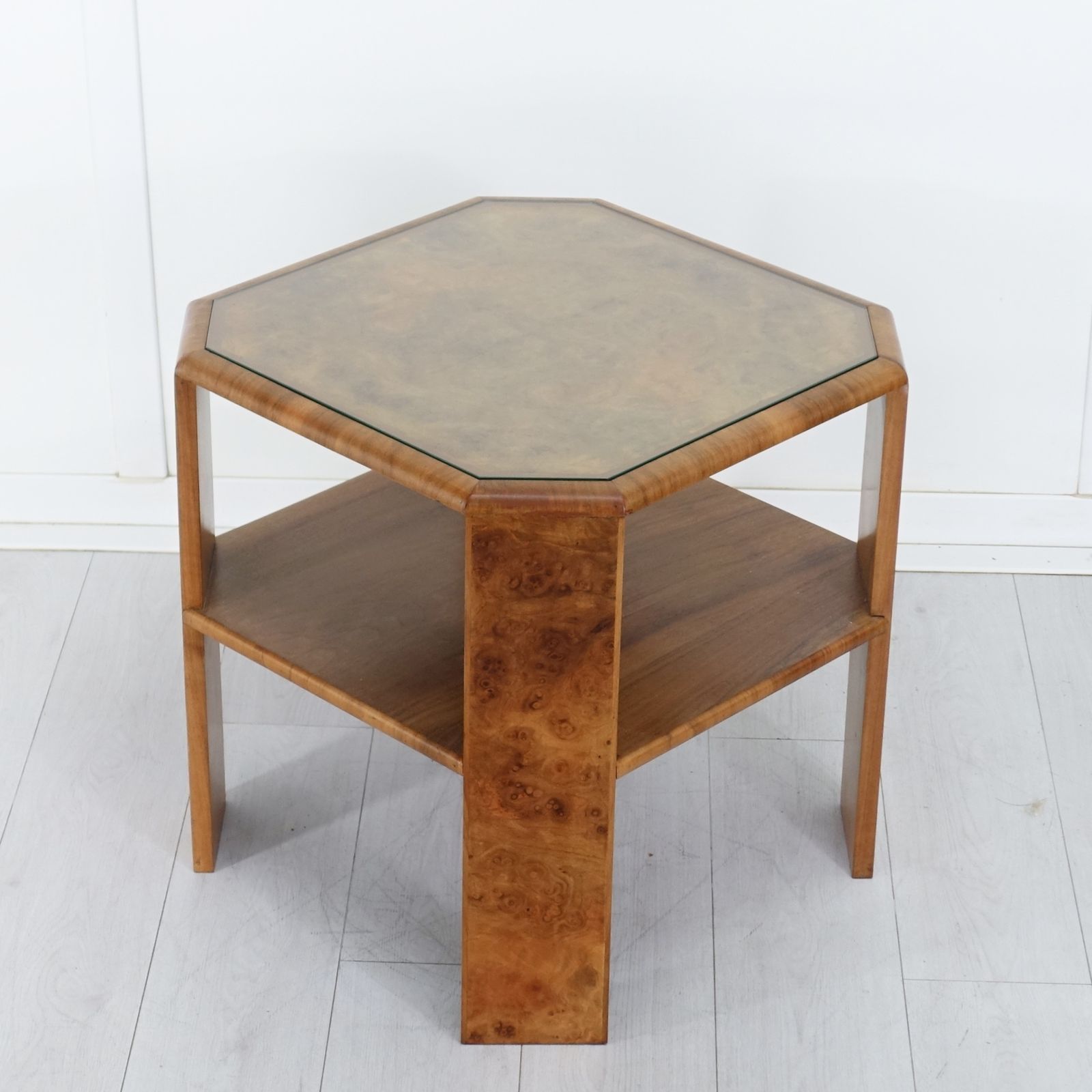 Art Deco Figured Walnut Two Tier Coffee/Centre Table photo for sale