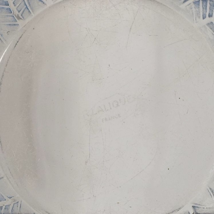 Lalique Art Deco Ormeaux Blue Glass Bowl 32cm 1937 photo furniture