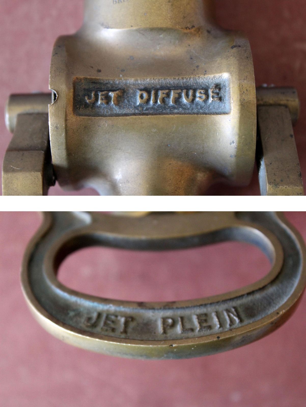 Antiek Frans Bronzen Brandslangmondstuk, A. Dubois, Brandweer, Industrie, Brandweerwagen, Sapeurs Pompiers, Afsluitingsmechanisme photo furniture