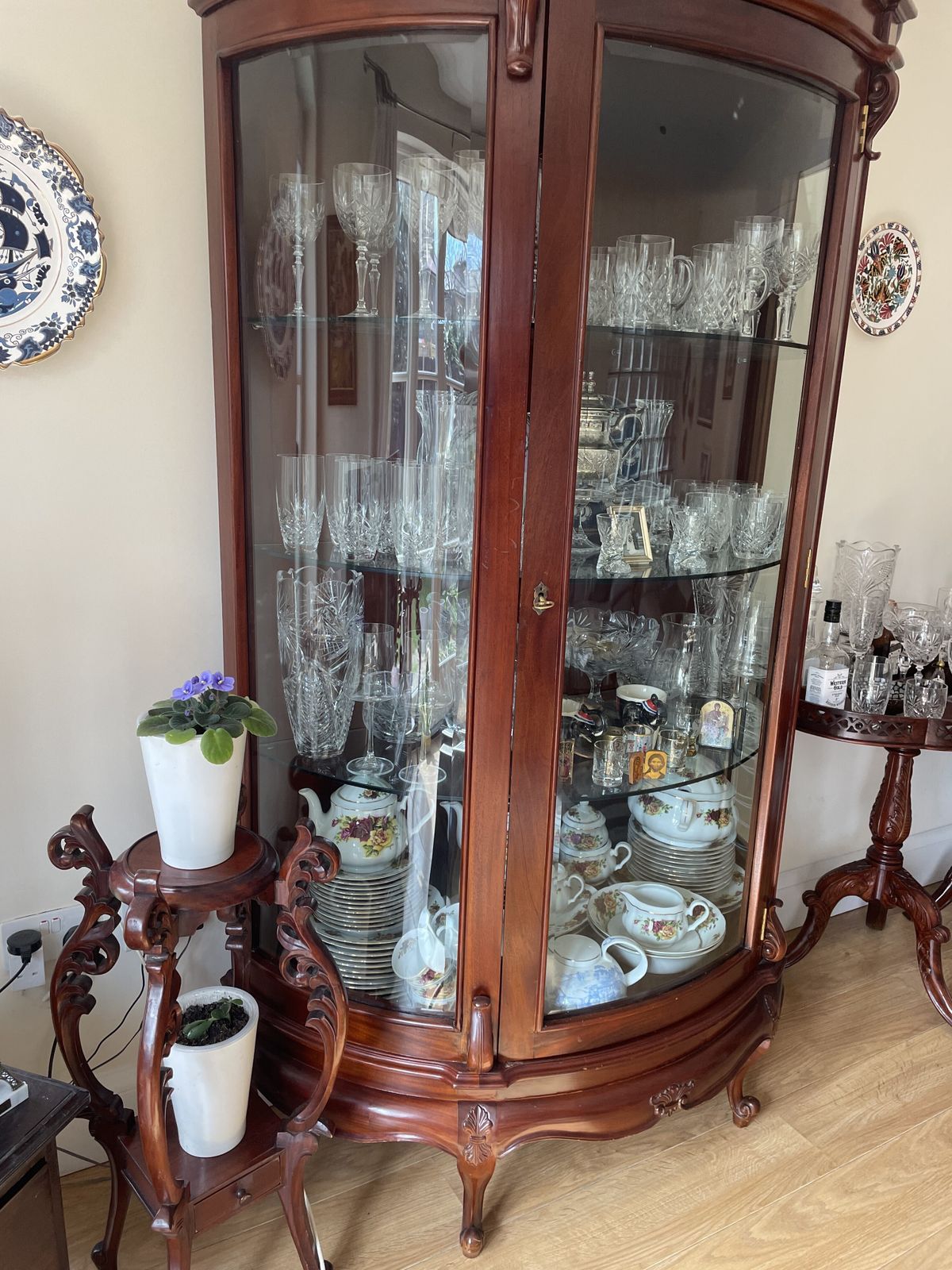 Half Moon Crystal Glass Cabinet – Large photo for sale