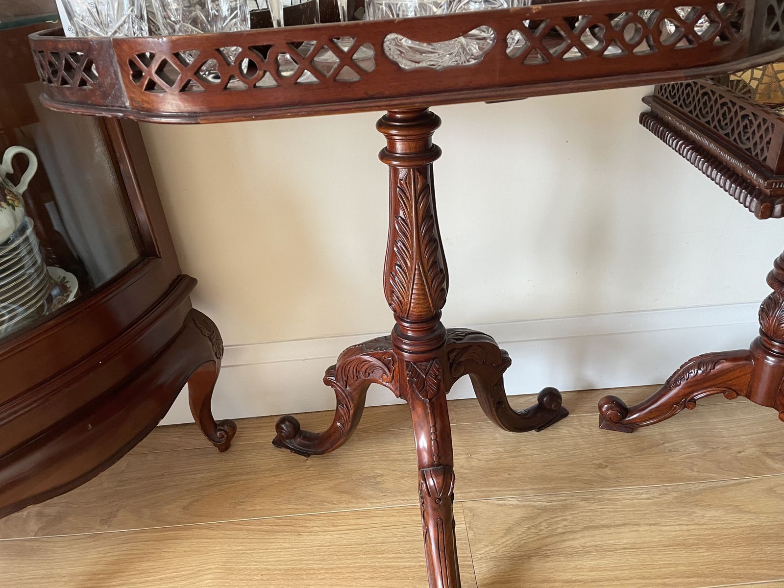 Hand Carved Wooden Bar Table Antique Style H78cm X L85cm Xw50cm photo furniture