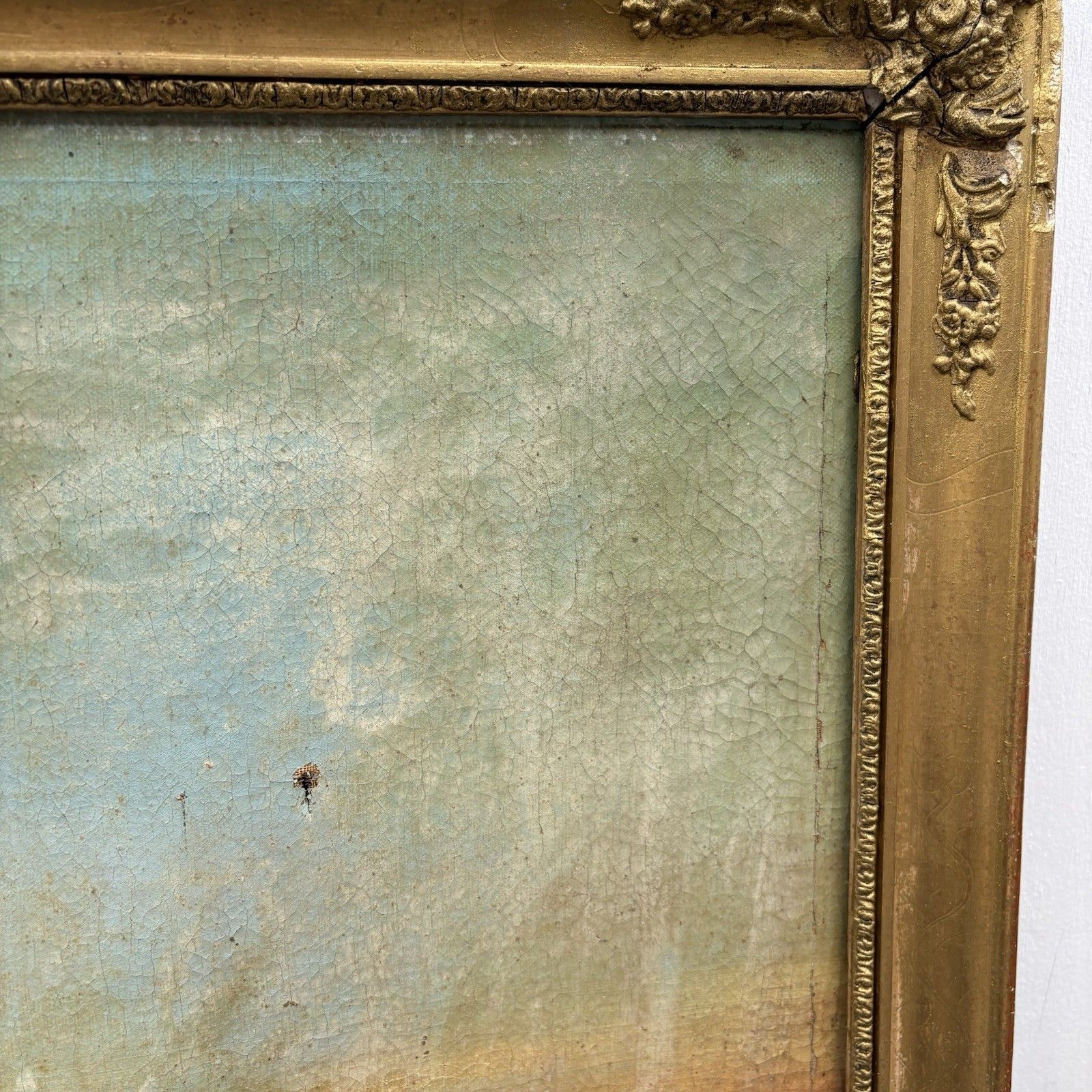 photo for sale Gilded Wood Trumeau Mirror, Restoration Period Early 19th Century