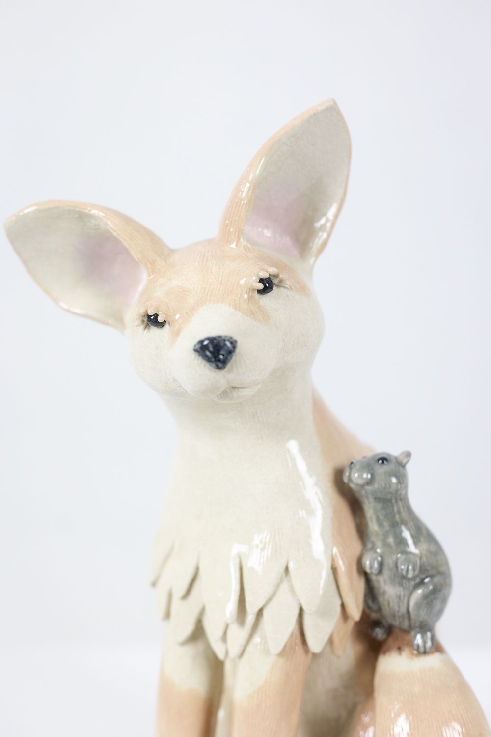 Valérie Courtet. Fennec In Enameled Stoneware. Contemporary Work. photo 2700.0