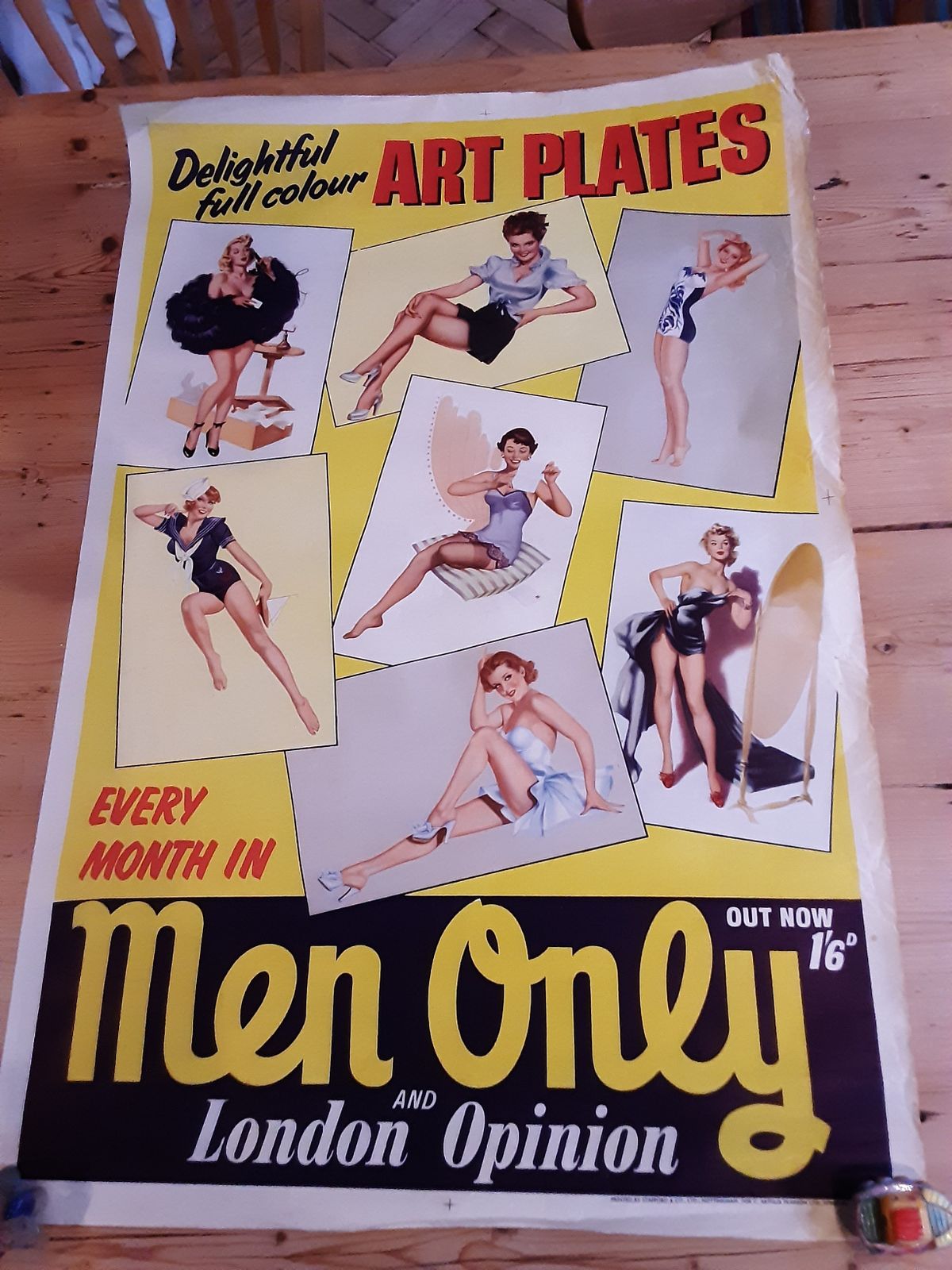 Original Men Only And London Opinion Poster 1953