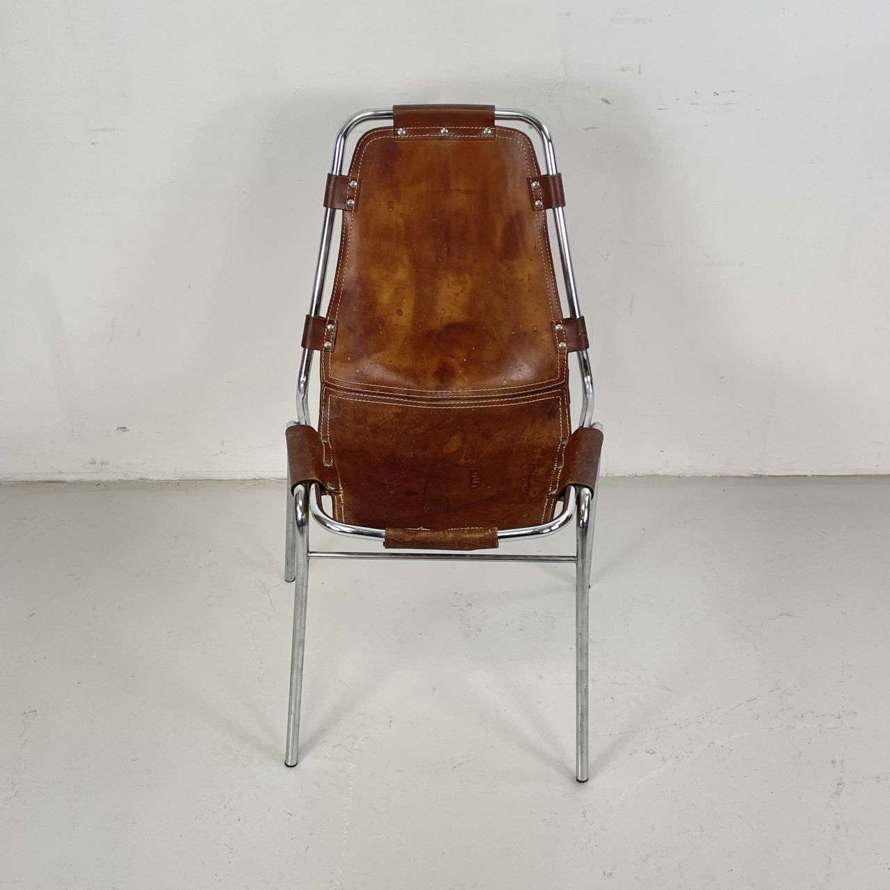 1970s Brown Leather Charlotte Perriand Les Arcs Chair photo for sale